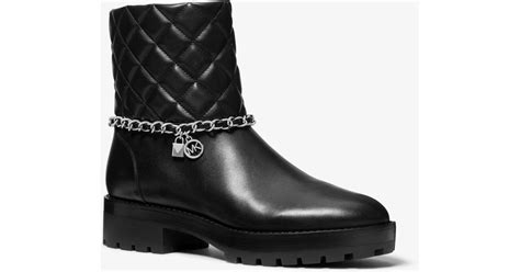 michael michael kors elsa quilted leather chain boot|Michael kors Elsa Quilted Leather Chain Boot size6 .